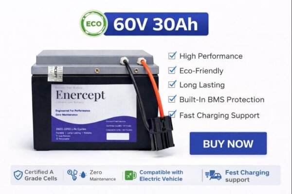 Enercept Lithium-Ion Battery Pack  60V 30Ah | High Performance | For Electric Scooty